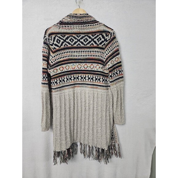 Adora Southwestern Aztec Long Open Cardigan Fringe Comfy Knit Sweater‎ Size S/M - Picture 4 of 11